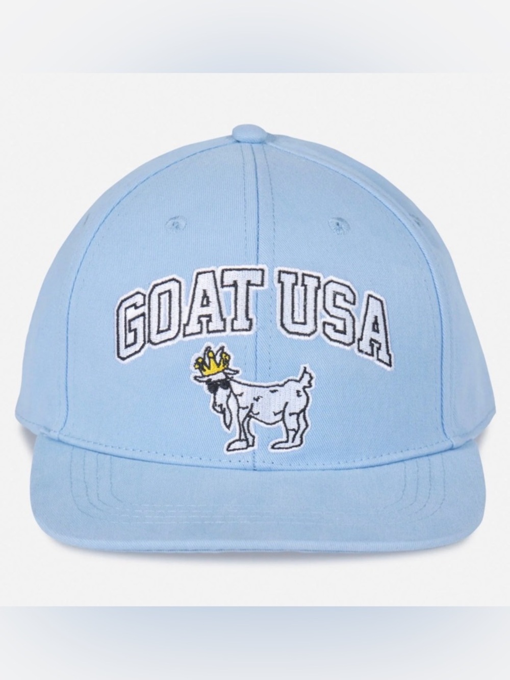 GOAT USA Signature Snapback Hat Carolina Blue Flat Brim Adjustable LAX Hockey